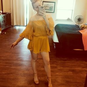 REVOLVE mustard romper